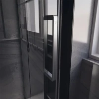 Душевой уголок Veconi Premium Trento PTC-SP-40GR 150x90, профиль брашированный графит, стекло прозрачное