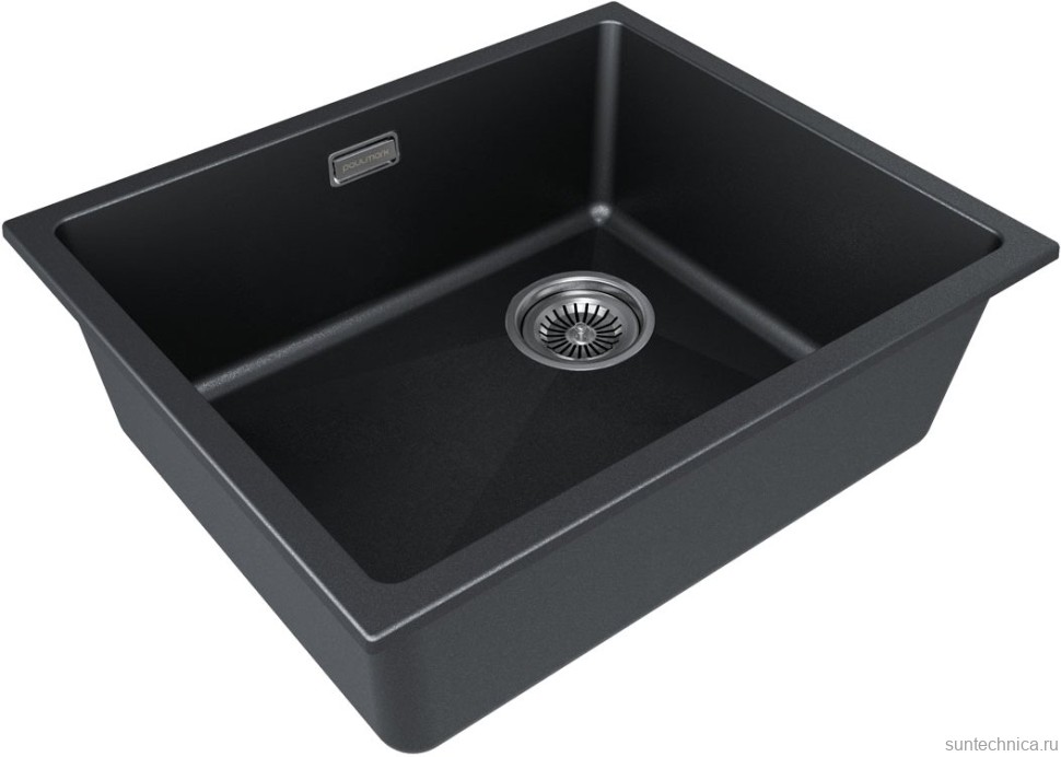 Комплект Мойка Paulmark Lumi LU55SK-BLM черный металлик + Измельчитель Intenso