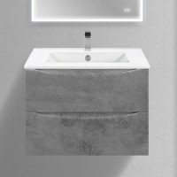 Тумба с раковиной Vincea Mia Slim 70, 2 ящика, бетон