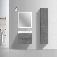 Тумба с раковиной Vincea Mia Slim 70, 2 ящика, бетон