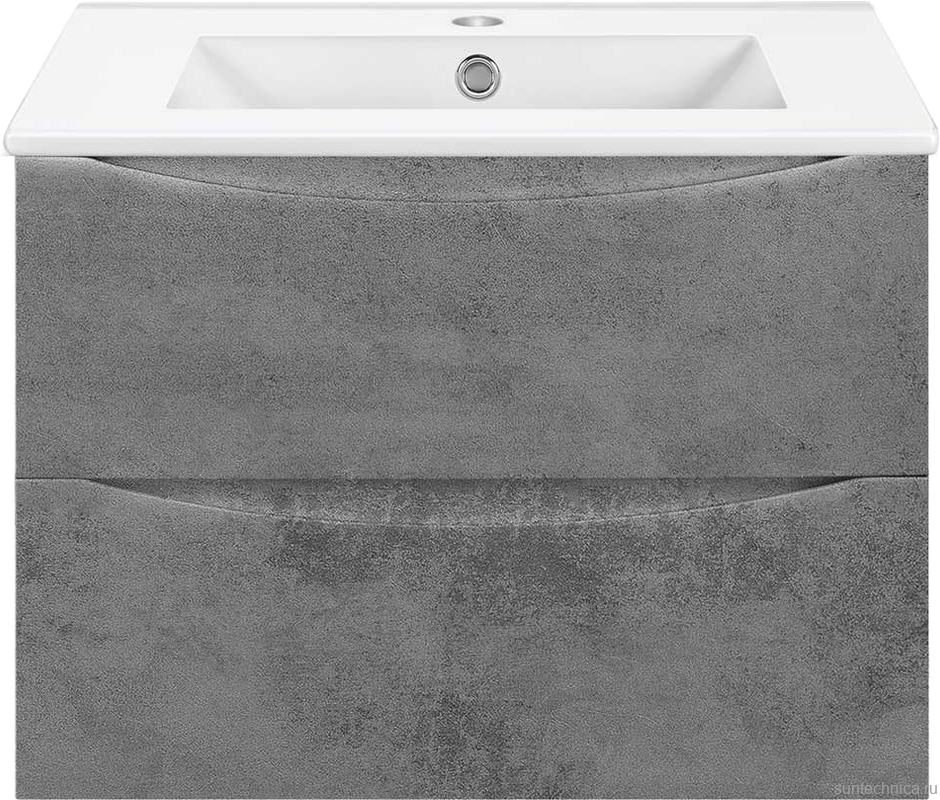 Тумба с раковиной Vincea Mia Slim 70, 2 ящика, бетон