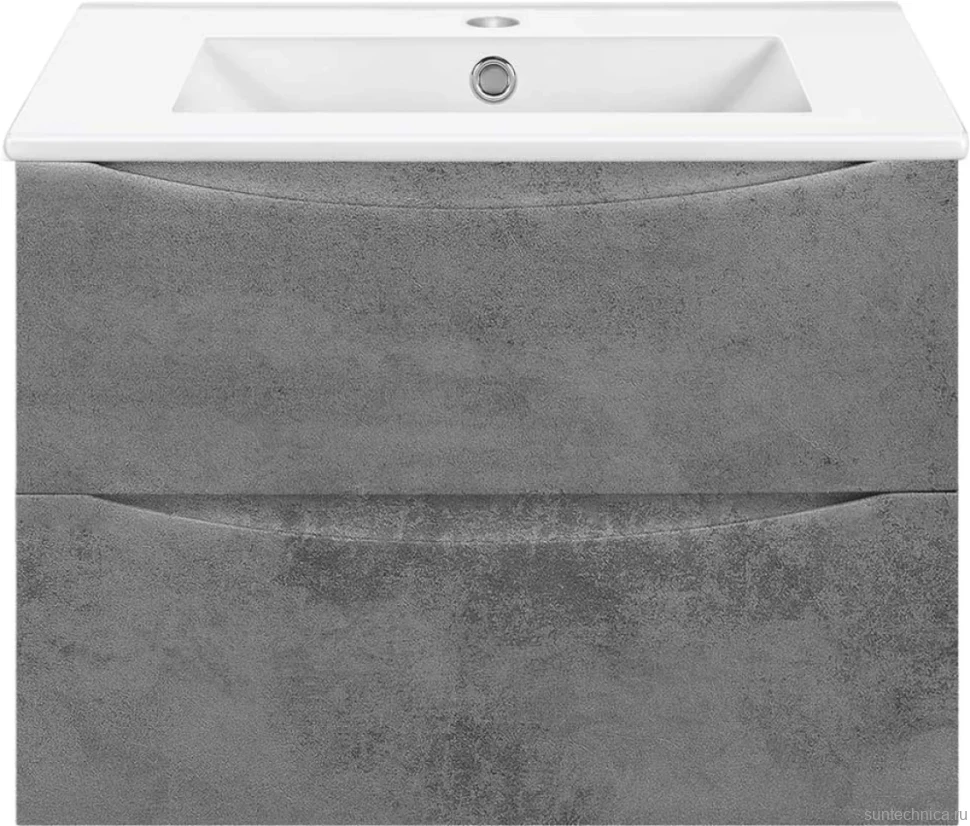 Тумба с раковиной Vincea Mia Slim 70, 2 ящика, бетон