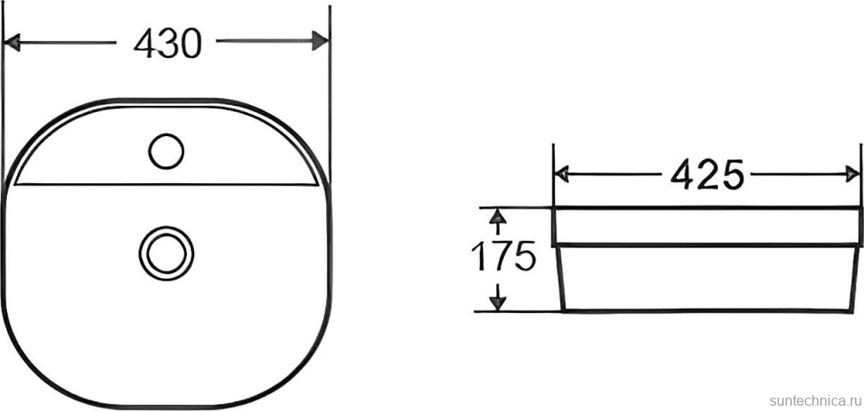 Накладная раковина D&K Quadro 43