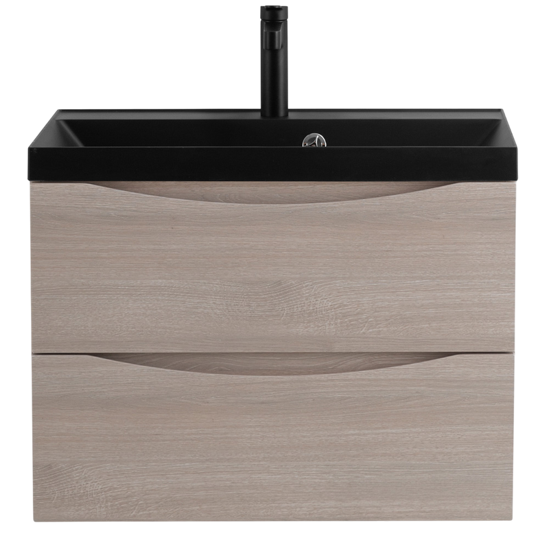 Мебель для ванной комнаты BelBagno Marino 70 подвесная, rovere grigio, черная раовина