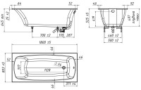 Ванна из искусственного камня Belux Виктория 180x80 см, пристенная, белая