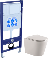 Комплект Унитаз подвесной AQUATEK Вега AQ1904-00 безободковый, с микролифтом + Инсталляция Standard INS-0000012