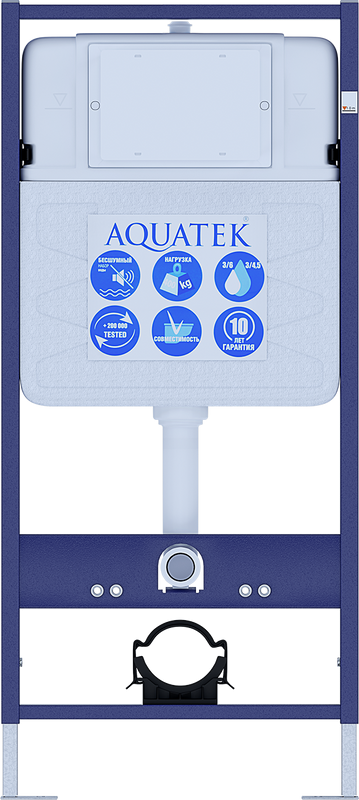 Комплект Унитаз подвесной AQUATEK Вега AQ1904-00 безободковый, с микролифтом + Инсталляция Standard INS-0000012