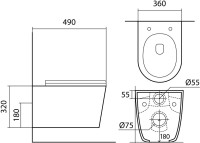 Комплект Унитаз подвесной AQUATEK Вега AQ1904-00 безободковый, с микролифтом + Инсталляция Standard INS-0000012