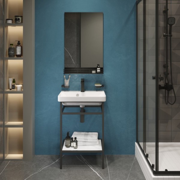 Мебель для ванной комнаты STWORKI Эстфолл 55, черный муар 11055-KL