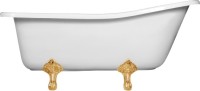 Ванна из искусственного камня Эстет Царская 150x75 см, правая, отдельностоящая, овальная, на ножках