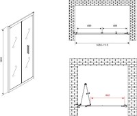 Душевая дверь в нишу Abber Sonnenstrand AG07110 110 см, профиль хром, стекло прозрачное