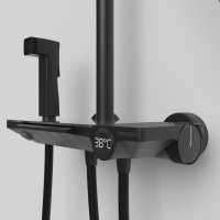 Душевая стойка Berges Pulsar 075012 с гигиеническим душем, матовая черная