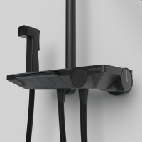 Душевая стойка Berges Pulsar 075012 с гигиеническим душем, матовая черная