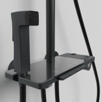 Душевая стойка Berges Pulsar 075012 с гигиеническим душем, матовая черная