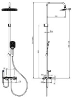 Душевая стойка Berges Pulsar 075012 с гигиеническим душем, матовая черная