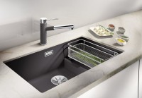 Комплект Мойка Blanco Subline 700-U Level темная скала + Измельчитель Franke
