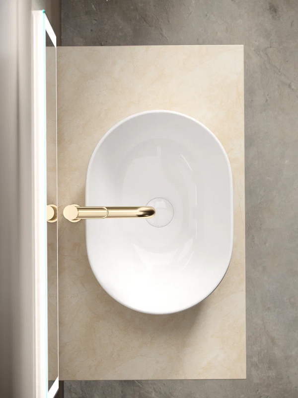 Тумба с раковиной Sancos Snob R 80 см, doha soft, столешница бежевая, раковина CN6019