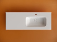 Раковина накладная мебельная Ceramicanova Element прямоугольная 121 с чашей справа с отверстием под смеситель цвет белый CN7006R