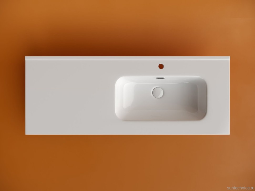 Раковина накладная мебельная Ceramicanova Element прямоугольная 121 с чашей справа с отверстием под смеситель цвет белый CN7006R