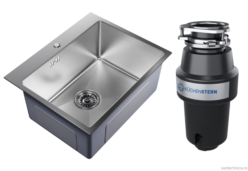 Комплект Мойка Mixline Pro 552934 сатин + Измельчитель KUCHENSTERN Muhle