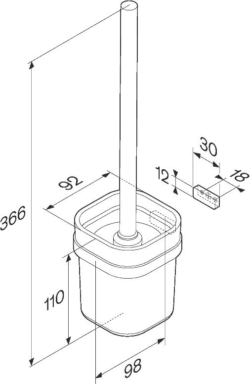 Ершик для унитаза AM.PM Func A8F33300 хром