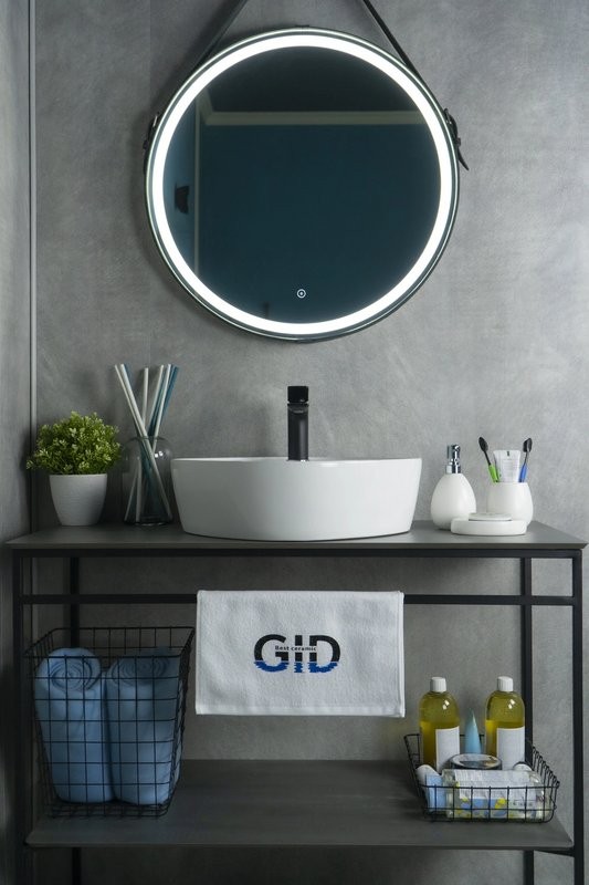 Накладная раковина GID Geometrico N9442 44 глянцевая белая, квадратная, фаянс, с 1 отверстием под смеситель