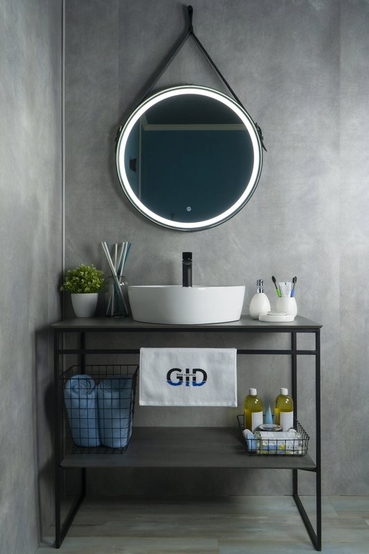 Накладная раковина GID Geometrico N9442 44 глянцевая белая, квадратная, фаянс, с 1 отверстием под смеситель