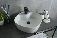 Накладная раковина GID Geometrico N9442 44 глянцевая белая, квадратная, фаянс, с 1 отверстием под смеситель