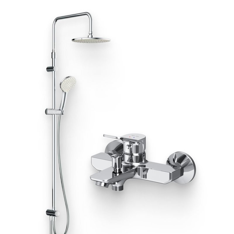 Душевой комплект Смеситель AM.PM X-Joy F85A10000 + Стойка Gem F0790000