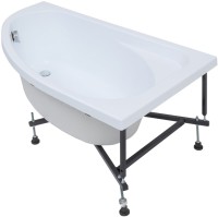 Акриловая ванна Aquanet Mia к/с133 246887 R 140x80 см, угловая, правая, пристенная, белая, асимметричная, с каркасом
