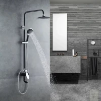 Душевая стойка Shevanik S9836H черный, хром