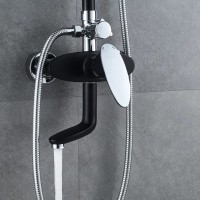 Душевая стойка Shevanik S9836H черный, хром