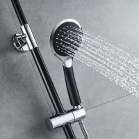 Душевая стойка Shevanik S9836H черный, хром