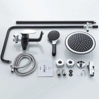 Душевая стойка Shevanik S9836H черный, хром