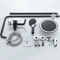 Душевая стойка Shevanik S9836H черный, хром