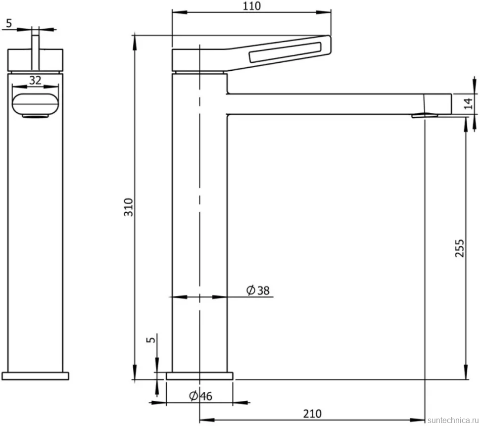 Комплект Накладная раковина Lavinia Boho Bathroom Sink Slim 33311006 + Смеситель Wellsee ONCE! and forever 182409000 розовое золото