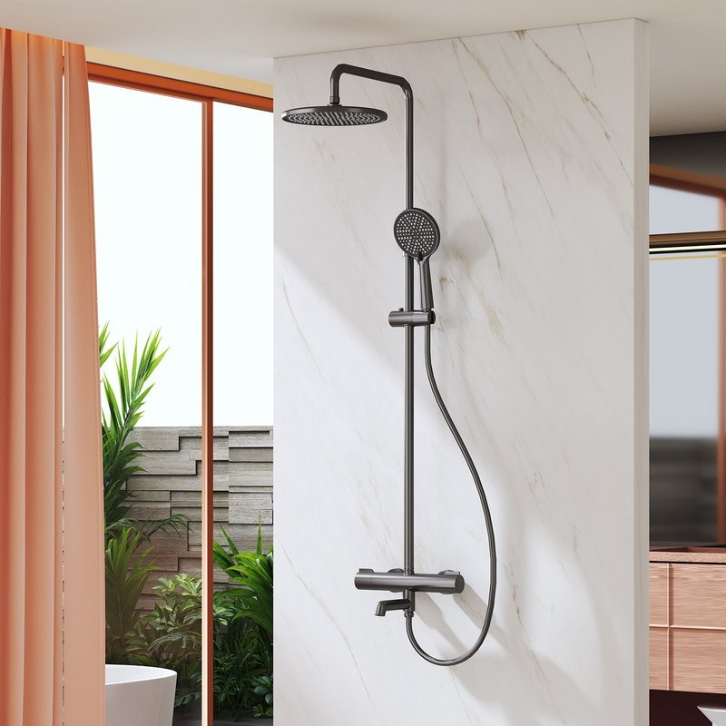 Душевая стойка Raglo R20.26.09 с термостатом, графит