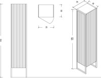 Шкаф пенал для ванной Armadi Art Monaco L, черный, хром