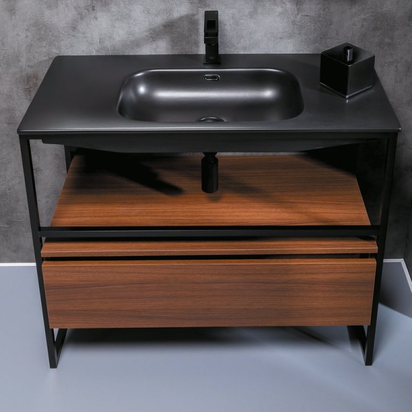 Тумба с раковиной Armadi Art Loft 100 dark wood, напольная