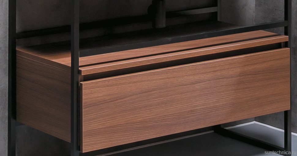 Тумба с раковиной Armadi Art Loft 100 dark wood, напольная