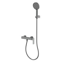 Смеситель для душа с душевым гарнитуром, метал Gun metal, AQUAme Monza AQM6313GM