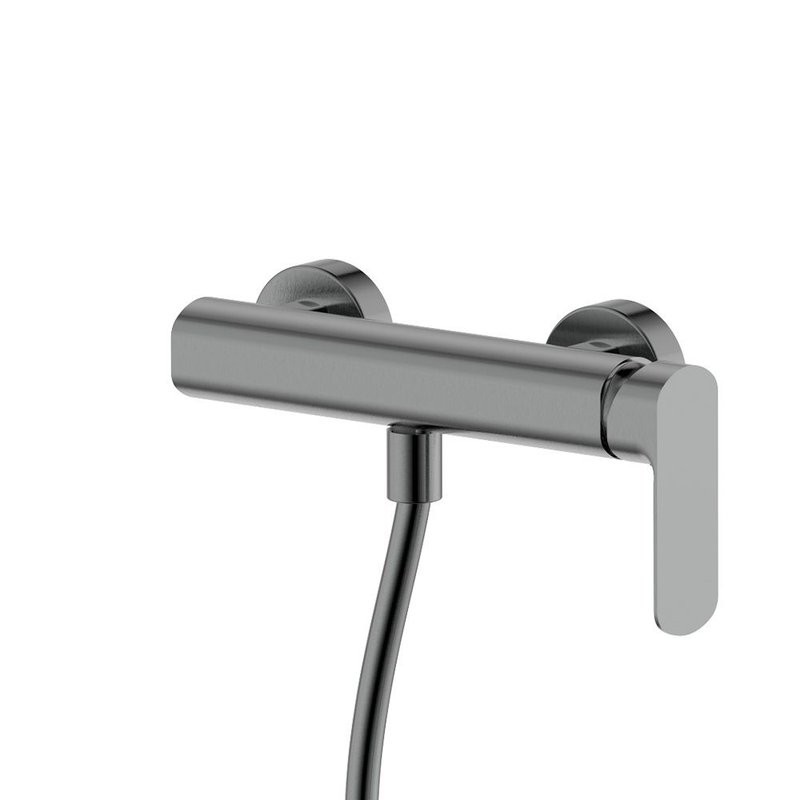 Смеситель для душа с душевым гарнитуром, метал Gun metal, AQUAme Monza AQM6313GM