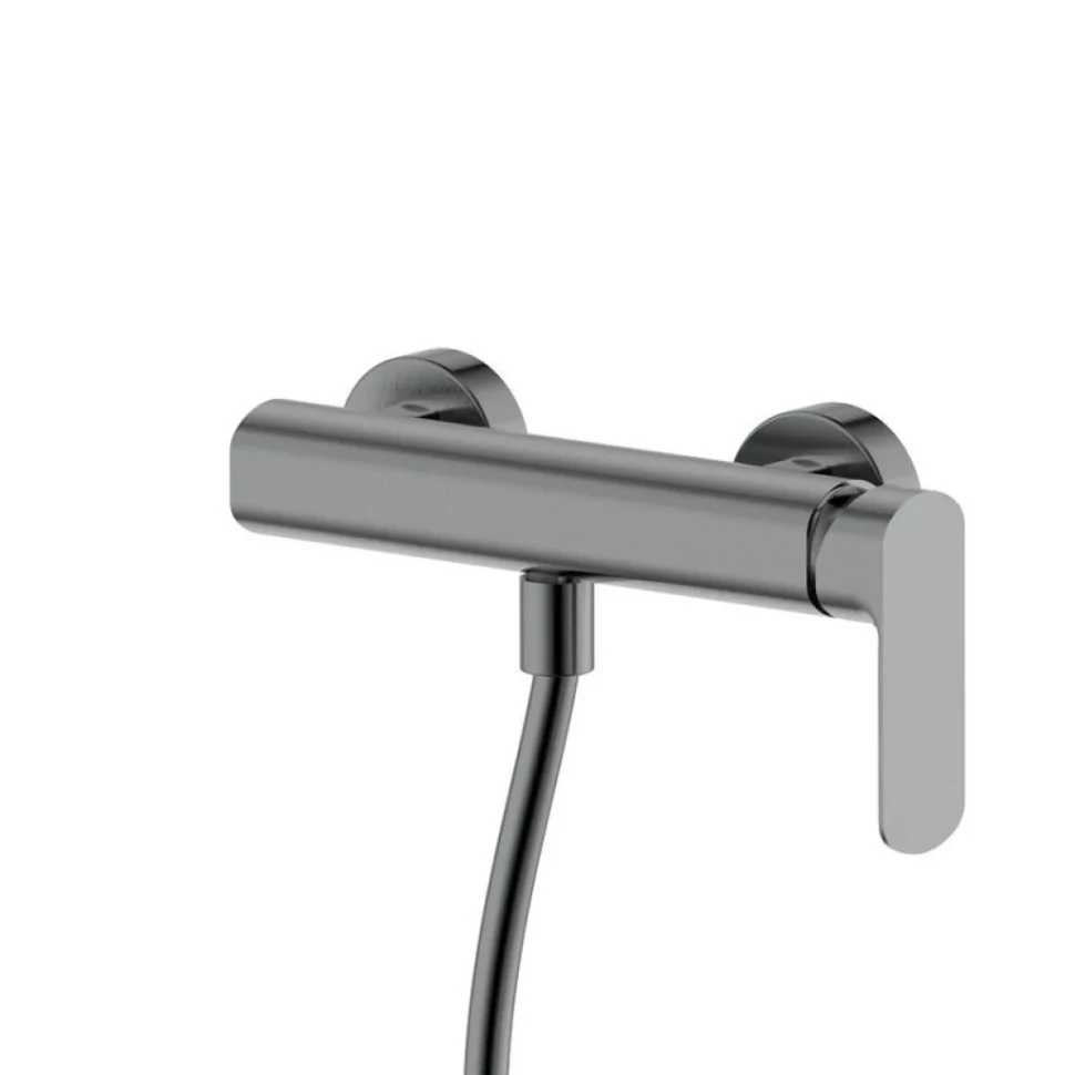 Смеситель для душа с душевым гарнитуром, метал Gun metal, AQUAme Monza AQM6313GM