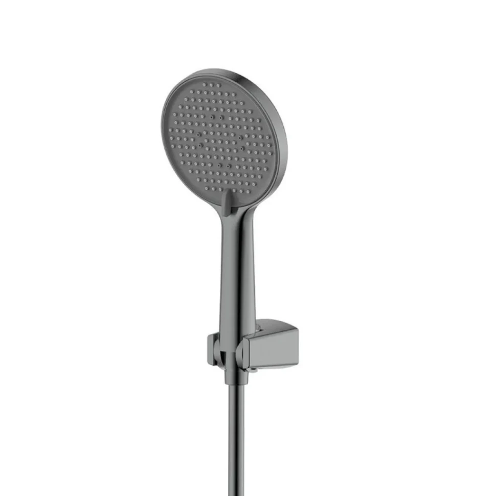 Смеситель для душа с душевым гарнитуром, метал Gun metal, AQUAme Monza AQM6313GM