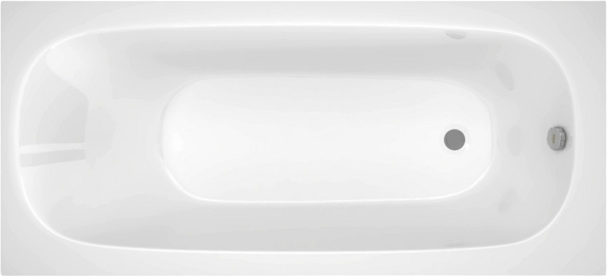 Акриловая ванна Berges Nelu 050019 без опоры 160x75 см, пристенная, белая