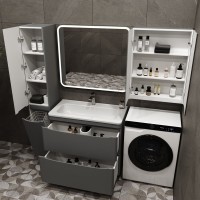 Тумба с раковиной Style Line Бергамо Мини 90 Люкс Plus напольная, антискрейтч серая