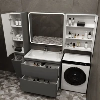 Тумба с раковиной Style Line Бергамо Мини 90 Люкс Plus напольная, антискрейтч серая