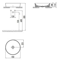 Накладная раковина Creavit Ultra UL145-00CB00E-0000 белая
