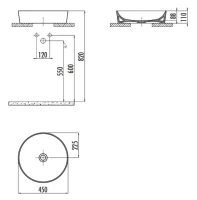 Накладная раковина Creavit Ultra UL145-00CB00E-0000 белая Накладная раковина Creavit Ultra UL145-00CB00E-0000 белая