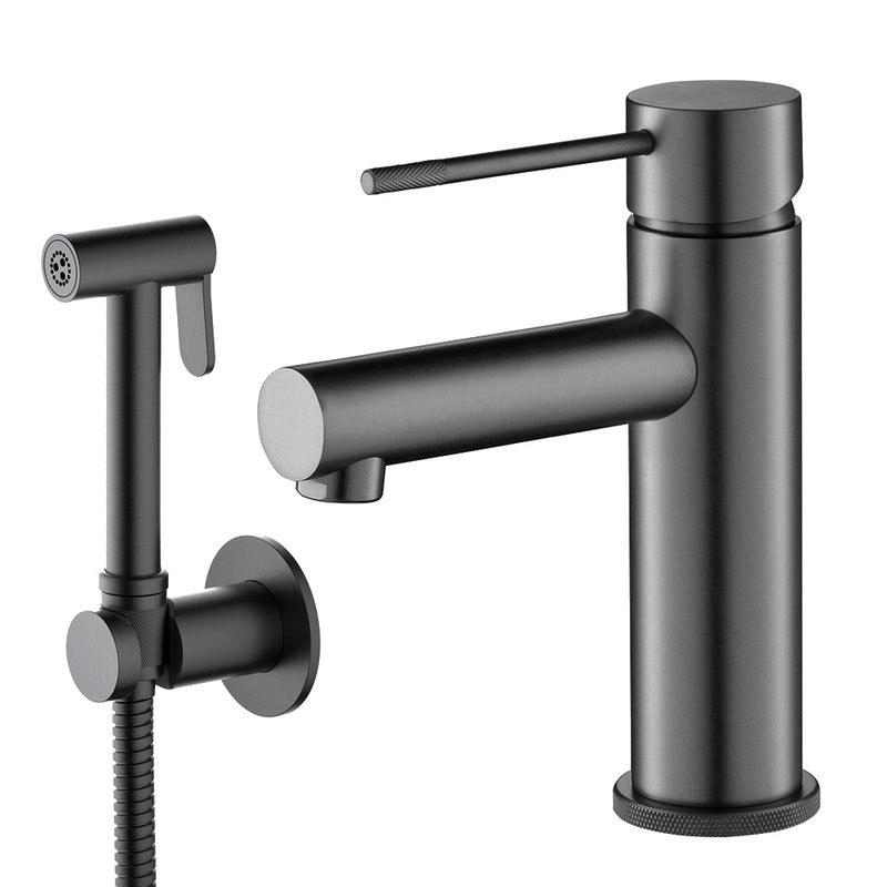 Комплект для раковины Timo Saona 2360/18G с гигиеническим душем, черное золото